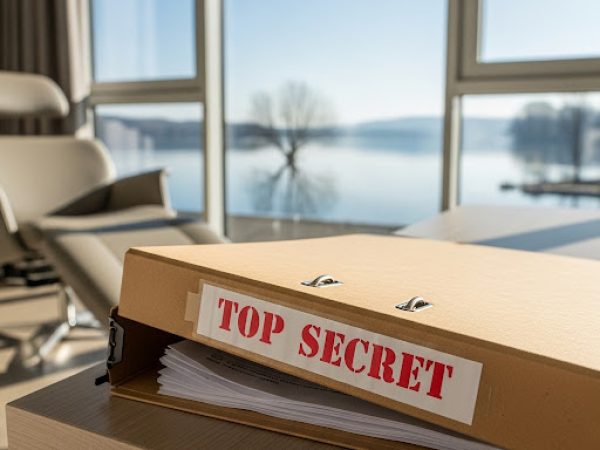 Aktenordner mit der Aufschrift Top Secret diskrete psychologische Unterstützung für Selbstzahler im Staatsdienst